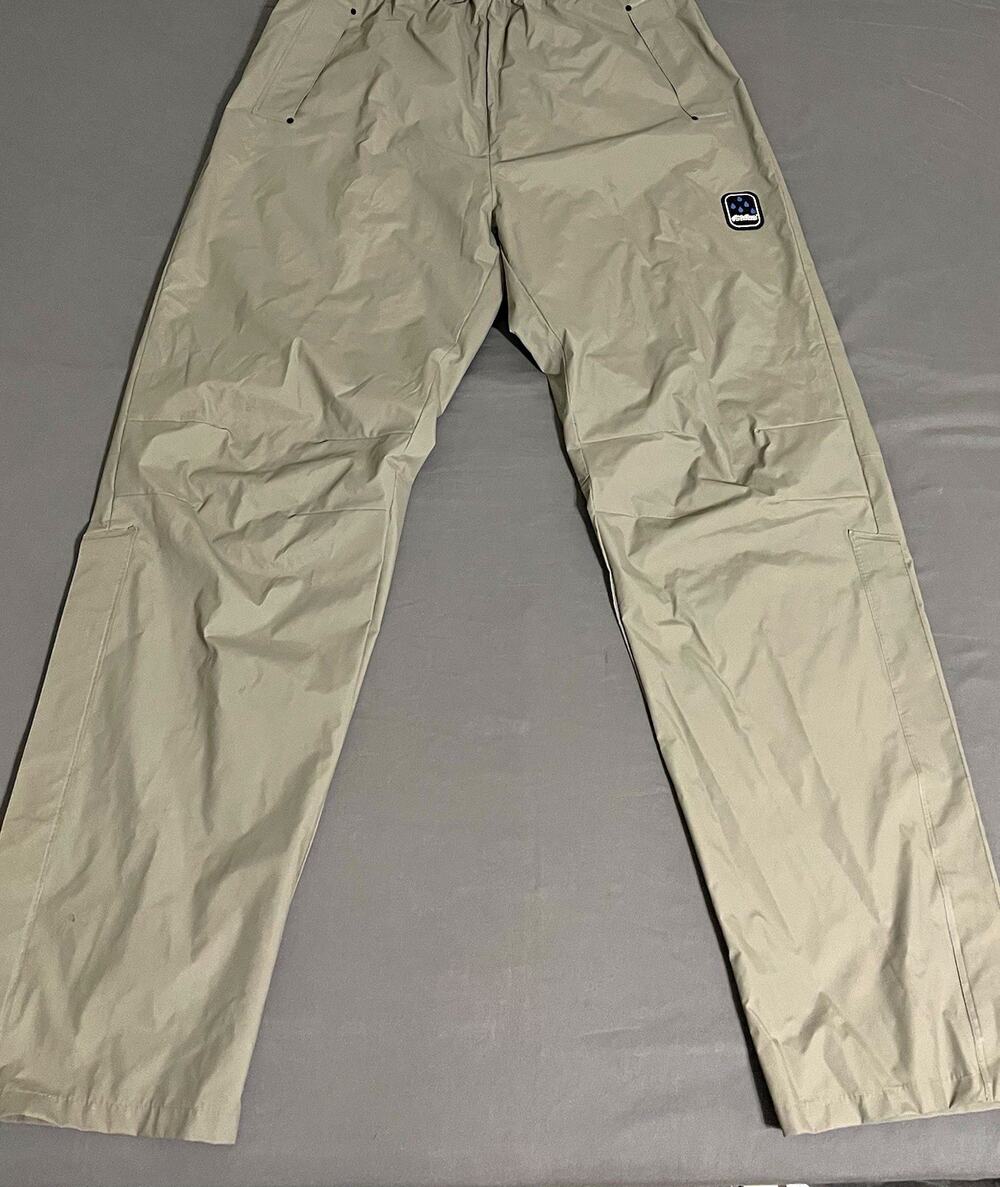 Eddie Bauer Mens XL Waterproof Rain Pants Sage Green Full Zip Legs 34x32 Hiking